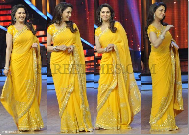 Madhuri_Dixit_Yellow_Embroidery_Saree