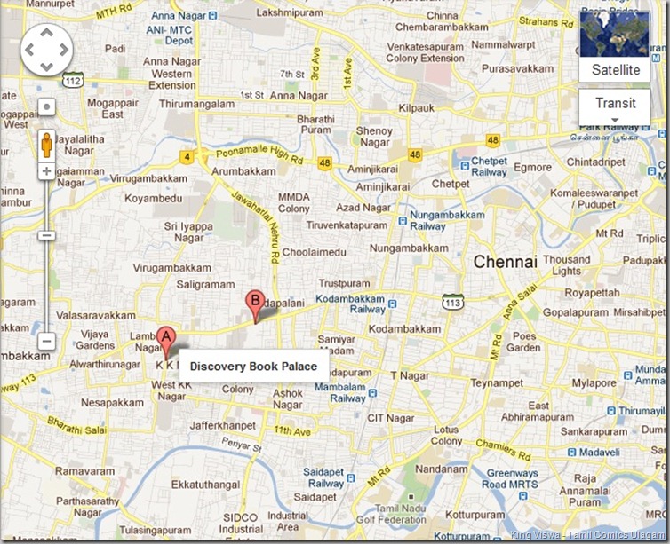 Discovery Book Palace West KK nagar Chennai Map