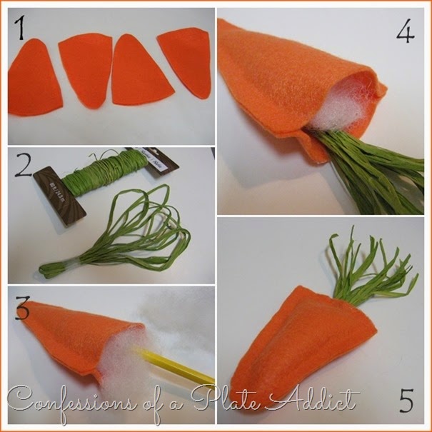 CONFESSIONS OF A PLATE ADDICT No-Sew Bunny and Carrot Wreath tutorial CONFESSIONS OF A PLATE ADDICT No-Sew Bunny and Carrot Wreath tutorial