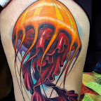 colored jellyfish - Leg Tattoos Designs