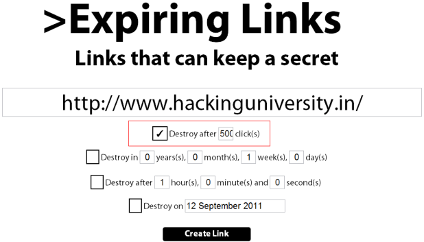How to Create Links which Automatically Expires