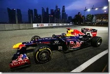 Vettel nelle prove libere del gran premio di Singapore 2012