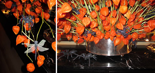 More creepy crawlers lurking in the Chinese Lantern arrangement.