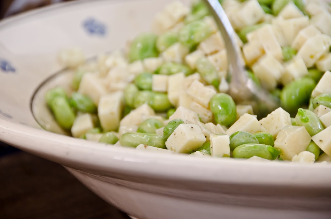 Fava bean and pecorino salad