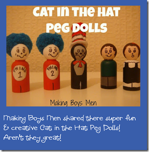 Cat in the hat peg dolls