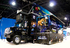 One of the Full HD 3D trucks on display, fully deployed for people to enjoy Panasonic's amazing Full HD 3D technology.