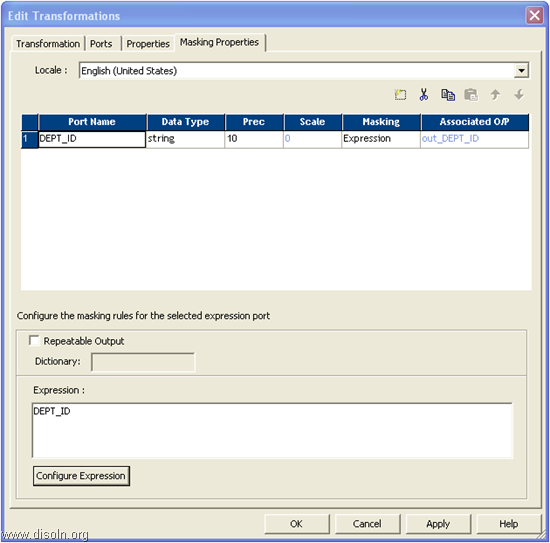 Data Security Using Informatica PowerCenter Data Masking Transformation - Expression Masking