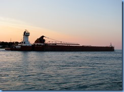 3740 Ontario Sarnia - Lake Huron at sunset - Great Lakes Trader barge being pushed by the tug Joyce L. VanEnkevort
