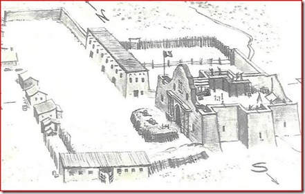 Old sketch of the Alamo