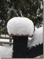 snow on rail