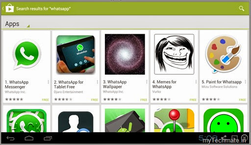 Search for Whatsapp in Google Playstore