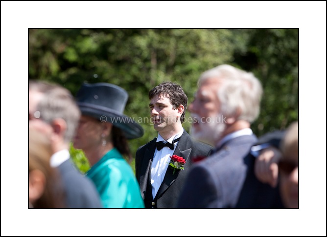 groom in outdoor wedding scotland