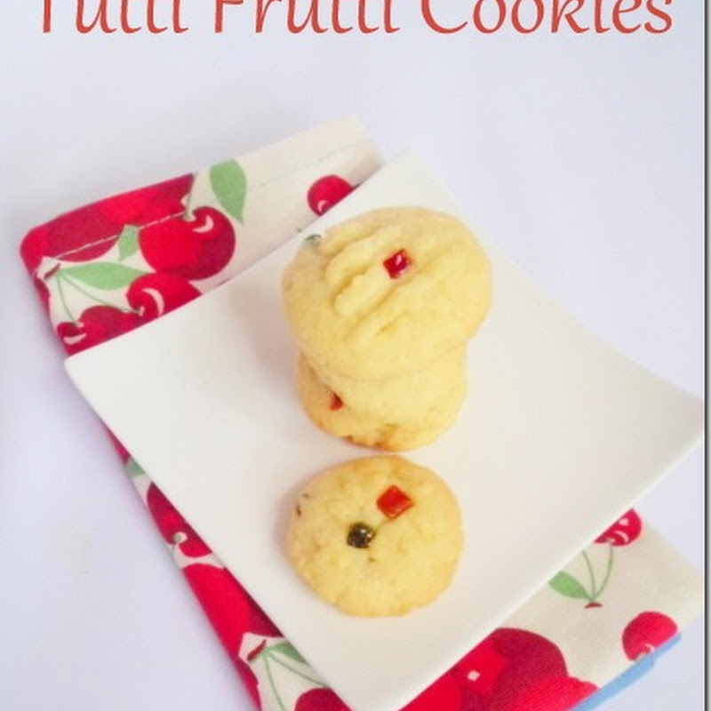 Eggless Tutti Frutti Cookies | Icebox Cookies Recipe