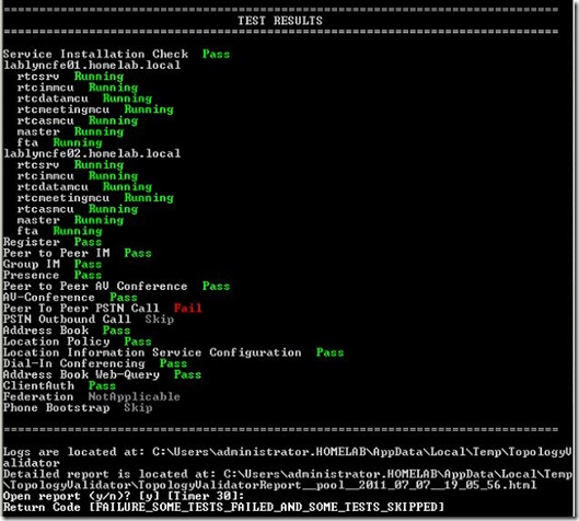 Lync - TPV - command - results