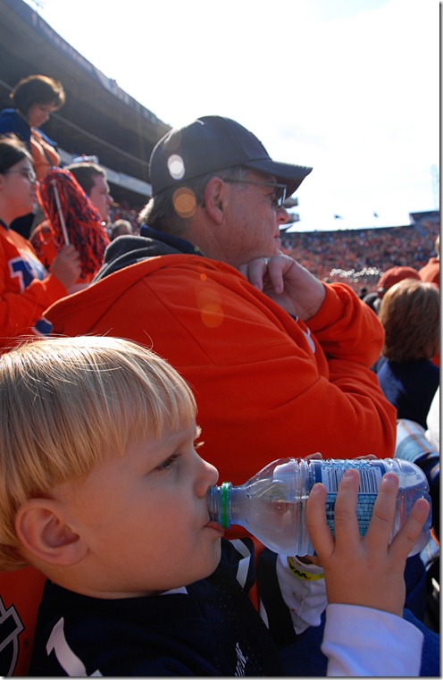 T with Grandy at the game