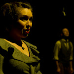The Water Engine: An American Fable, by David Mamet. Directed by Brian Golden. October 28 - December 19. (l to r) Jess Thigpen, Cody Proctor. Photo Credit: Amanda Clifford