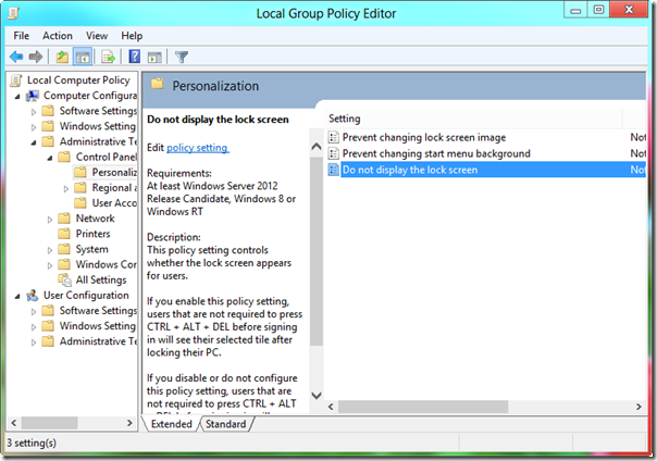 Local policy editor windows 8