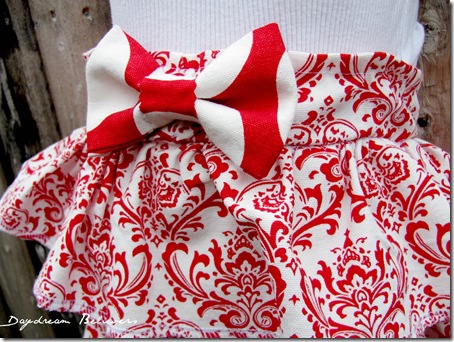 one of a kind christmas skirt handmade boutique apparel red and white damask2