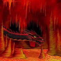 silueta dragon rojo