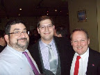 Stonewall Democrats Past President Brice Peyre, New York State Assemblyman Micah Z. Kellner (AD-65) and Stonewall Democrats Treasurer Joseph G. Hagelmann, III.