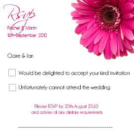 Hot Pink Gerbera - JPGS 5 RSVP Card