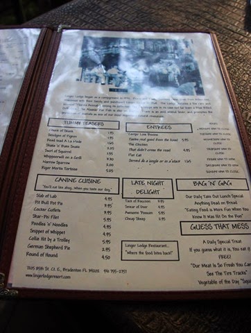 Linger Lodge Menu