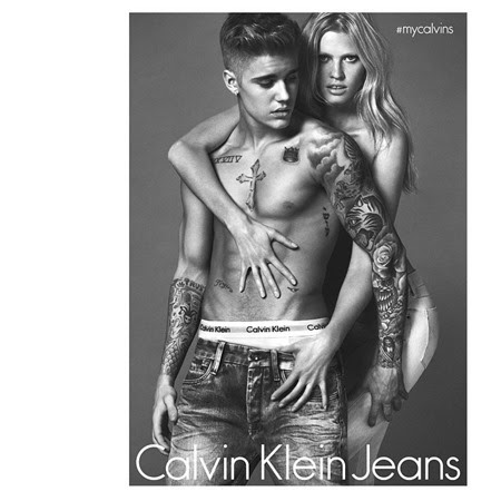 Justin Bieber and Lara Stone - Calvin Klein