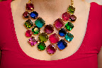 Her Kate Spade necklace captured the confetti theme. Her Kate Spade necklace captured the confetti theme.