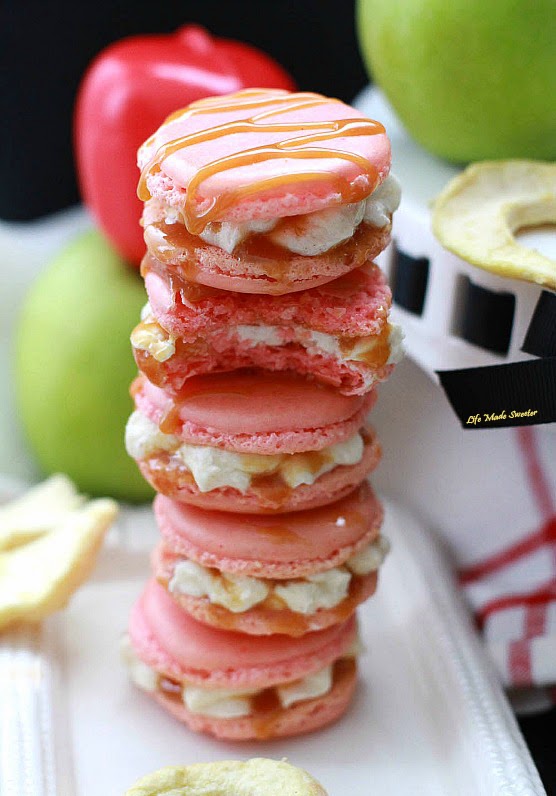 Cinnamon Apple Macarons With Salted Caramel Frosting