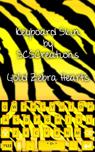 KB SKIN - Golden Zebra Hearts
