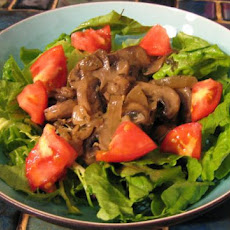 Shiitake Mushrooms With Garlic and Shallots on Greens