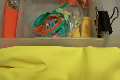 If you have room, tuck them in a drawer.