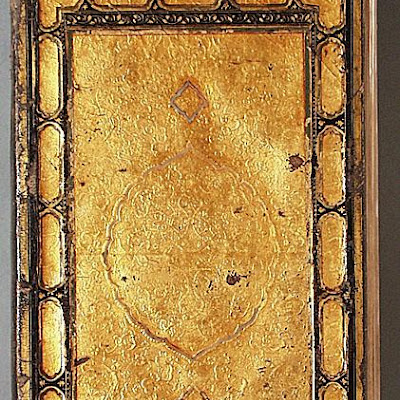 Manuscript of the Khamsa of Nizami :: Origin = Iran, Shiraz :: Period = circa 1550 :: Collection = The Nasli M. Heeramaneck Collection, gift of Joan Palevsky (M.73.5.603) :: Type = Calligraphy; Manuscript Illustration; Bookmanuscriptperiodicalalbum; Manuscript, Ink, opaque watercolor and gold on paper, 7 78 x 4 38 in. (20.0 x 11.0 cm) M73_5_603.jpg