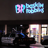 Two suspects robbed the Baskin Robbins in the Southgate Plaza on Florin Road at aprox 7:15 Wednesday evening at gunpoint. The two subjects were acting like customers trying ice cream flavors. One of the subjects, wearing a green jacket, produced a rifle and robbed the till of its cash. Deputy Lopes, SSD CSI stated that the subjects got away with a small amount of cash, and to his knowledge there have been no other recent robberies like this in the area.
The suspects are described as two, young, black male adults, both clean cut with military type haircuts. The suspect with the rifle was wearing a green jacket and the other suspect was wearing a black windbreaker type jacket.
No one was injured in the incident and the suspects remain at large. News_121205_211BaskinRobbins_SouthSac