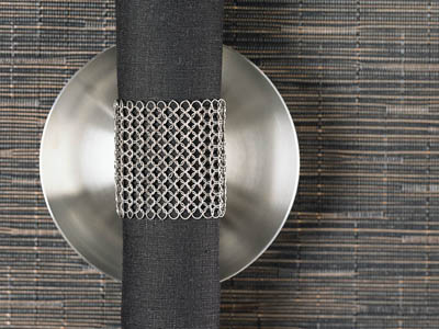 These stainless steel mesh rings come in sets of two.