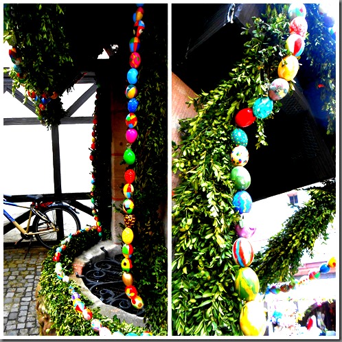 Lovely little egg garlands decorated everything