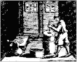 From Orthelius Book On The Right A Man Works A Pestle In A Large Mortar