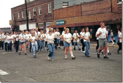 07 Rainier High School Band in the Rainier Days in the Park Parade on July 8, 2000