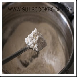 Roast the powder for 8-10 minutes at medium heat Roast the powder for 8-10 minutes at medium heat
