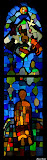 The vision of Peter is portrayed as it is described in Acts 10. Through this revelation Peter saw that in his Son, Jesus Christ, God has destroyed any wall of partition and calls a people to himself of Jews and Gentiles alike (Ephesians 2). StainedWindows2-5.jpg