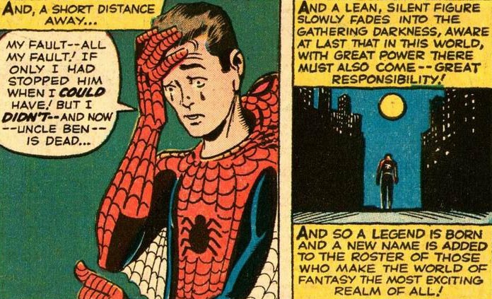 Image result for original spiderman comic quote