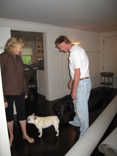 Martha!  We didn't know you were having carpeting installed in the tenant house.  How exciting!  A floor we can actually walk on!