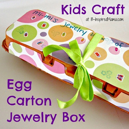 Egg Carton Jewelry Box Kids Craft at B-Inspired Mama