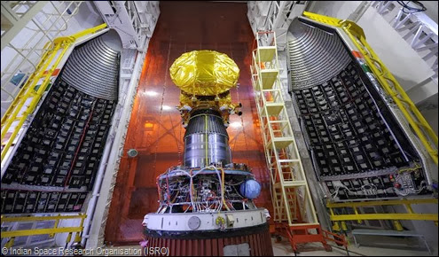 MOM Spacecraft getting integrated on the PSLV-C25 vehicle