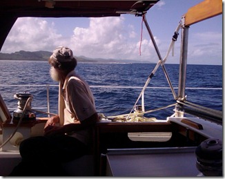 Freewind sailing into Savusavu Bay, Fiji