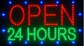 24 hours open electronic led message sign main
