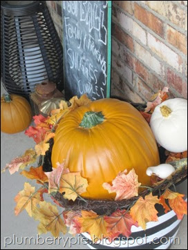 {plumberry pie} pumpkins lanterns chalkboard