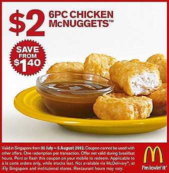 Mcdonalds $2 Chicken Nugget 6 piece Curry sauce  Offer Sausage Mcmuffin Egg Muffin $3 Quarter Pounder Cheese Cinnamon Melts McCafe July August french fries drinks promo deal