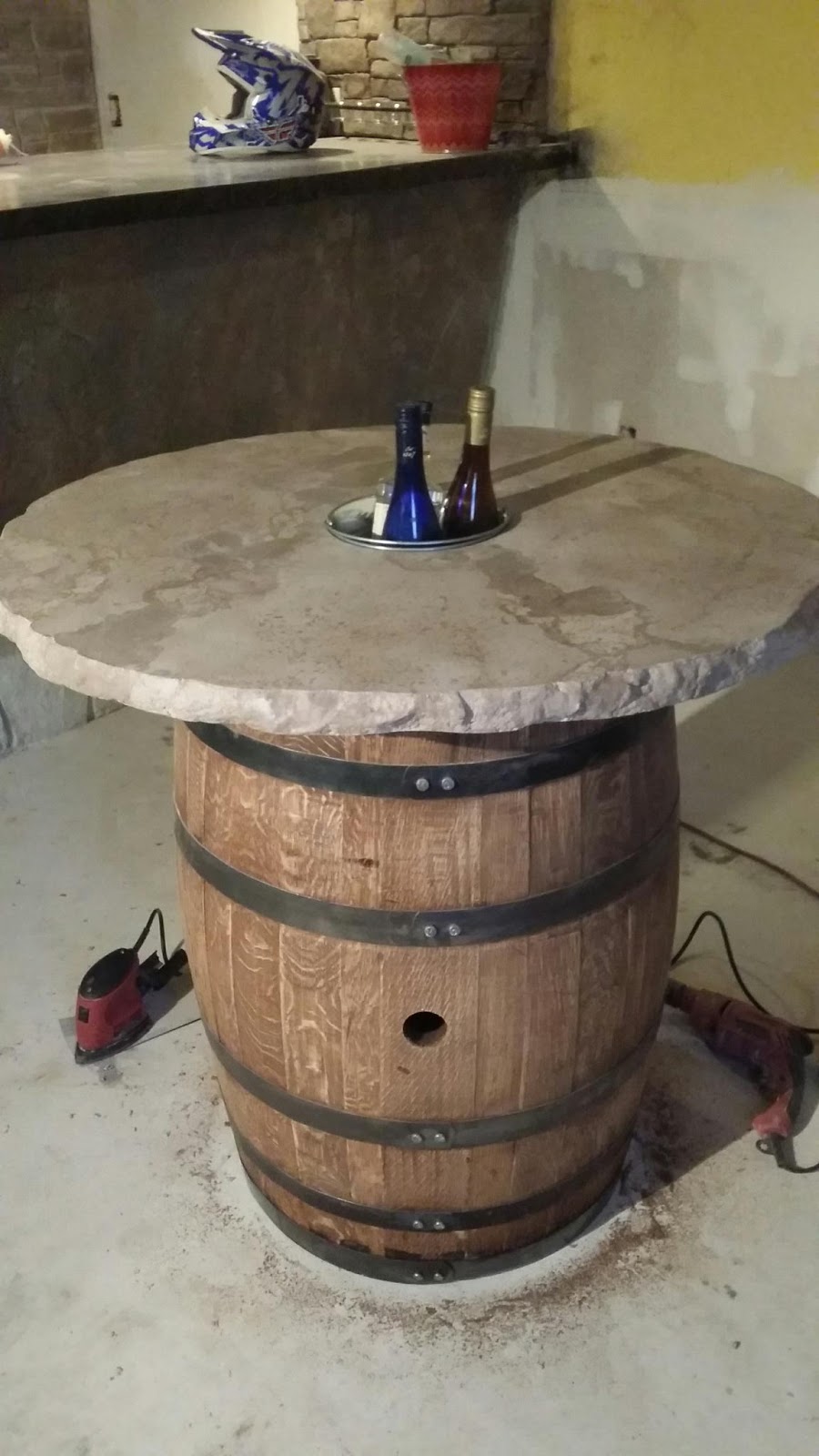 Rocksolid Custom Concrete Whiskey And Wine Barrel Tables - How To Attach A Table Top Whiskey Barrel