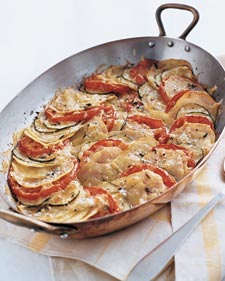 Tomato, zucchini gratin